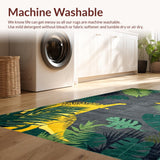 Ultra Soft Area Rug, Non Slip, Stain Resistant, Washable Area Rugs for Living Room, Bedroom, Vibrant Prehistoric Animal Aesthetic(Gray)