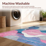 Ultra Soft Area Rug, Non Slip, Stain Resistant, Washable Area Rugs for Living Room, Bedroom, Vibrant Abstract Geometric Display(Gray)