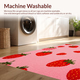 Ultra Soft Area Rug, Non Slip, Stain Resistant, Washable Area Rugs for Living Room, Bedroom, Playful Pastel Fruit Splash(Pink)