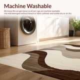 Ultra Soft Area Rug, Non Slip, Stain Resistant, Washable Area Rugs for Living Room, Bedroom, Luxurious Rich Brown Patterns(Beige)