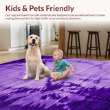 Ultra Soft Area Rug, Non Slip, Stain Resistant, Washable Area Rugs for Living Room, Bedroom, Vibrant Tie-Dye Aesthetic Fusion(Purple)