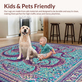 Ultra Soft Area Rug, Non Slip, Stain Resistant, Washable Area Rugs for Living Room, Bedroom, Undersea Creature Carpet:  Intricate Tentacle Art(Purple)