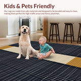 Ultra Soft Area Rug, Non Slip, Stain Resistant, Washable Area Rugs for Living Room, Bedroom, Contemporary Linear Diamond Layout(Gray)