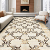 Ultra Soft Area Rug, Non Slip, Stain Resistant, Washable Area Rugs for Living Room, Bedroom, Whimsical Earthy Trellis Aesthetic(Beige)
