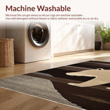 Ultra Soft Area Rug, Non Slip, Stain Resistant, Washable Area Rugs for Living Room, Bedroom, Trendy Muted Tone Shag Finish(Brown)