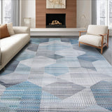 Ultra Soft Area Rug, Non Slip, Stain Resistant, Washable Area Rugs for Living Room, Bedroom, Rustic Symmetrical Blue-Centered Arrangement(Blue)