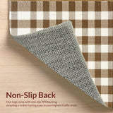 Ultra Soft Area Rug, Non Slip, Stain Resistant, Washable Area Rugs for Living Room, Bedroom, Classic Checkered Dorm Room Soft High Pile Area Rug(Beige)