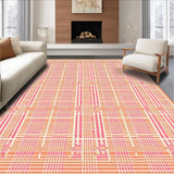 Ultra Soft Area Rug, Non Slip, Stain Resistant, Washable Area Rugs for Living Room, Bedroom, Artful Striped Color Block Design(Orange)