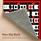 Ultra Soft Area Rug, Non Slip, Stain Resistant, Washable Area Rugs for Living Room, Bedroom, Bold Graphic Dice Style Rug(Red)