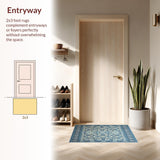 Ultra Soft Area Rug, Non Slip, Stain Resistant, Washable Area Rugs for Living Room, Bedroom, Chic Area with Striking Blue and Beige Abstract Motifs for Spaces(Blue)
