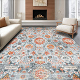 Ultra Soft Area Rug, Non Slip, Stain Resistant, Washable Area Rugs for Living Room, Bedroom, Vibrant Boho Abstract Theme(Gray)
