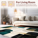 Ultra Soft Area Rug, Non Slip, Stain Resistant, Washable Area Rugs for Living Room, Bedroom, Abstract Beige & Black Area(Gray)