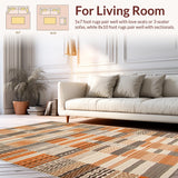 Ultra Soft Area Rug, Non Slip, Stain Resistant, Washable Area Rugs for Living Room, Bedroom, Contemporary Curved Line Design(Beige)