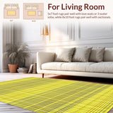 Ultra Soft Area Rug, Non Slip, Stain Resistant, Washable Area Rugs for Living Room, Bedroom, Checkerboard Grid Yellow Area Modern Floor Accent(Yellow)