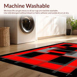 Ultra Soft Area Rug, Non Slip, Stain Resistant, Washable Area Rugs for Living Room, Bedroom, Vibrant Geometric Music Icons(Red)