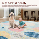 Ultra Soft Area Rug, Non Slip, Stain Resistant, Washable Area Rugs for Living Room, Bedroom, Whimsical Dot Shaggy Modern Spotted Design Area(Blue)