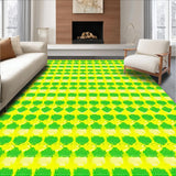 Ultra Soft Area Rug, Non Slip, Stain Resistant, Washable Area Rugs for Living Room, Bedroom, Bright Outdoor Garden Look(Yellow)