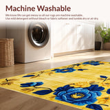 Ultra Soft Area Rug, Non Slip, Stain Resistant, Washable Area Rugs for Living Room, Bedroom, Colorful Geometric Tiled Motif(Gold)