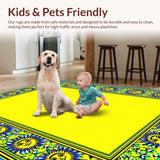 Ultra Soft Area Rug, Non Slip, Stain Resistant, Washable Area Rugs for Living Room, Bedroom, Whimsical Geometric Light Pattern(Yellow)