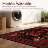 Ultra Soft Area Rug, Non Slip, Stain Resistant, Washable Area Rugs for Living Room, Bedroom, Colorful Dragon Fantasy Aesthetic(Red)