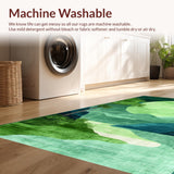 Ultra Soft Area Rug, Non Slip, Stain Resistant, Washable Area Rugs for Living Room, Bedroom, Charming Earthy Pastel Whirlwind Style(Green)