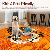 Ultra Soft Area Rug, Non Slip, Stain Resistant, Washable Area Rugs for Living Room, Bedroom, High Pile Animal Print Bathroom Accent Carpet(Orange)
