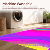 Ultra Soft Area Rug, Non Slip, Stain Resistant, Washable Area Rugs for Living Room, Bedroom, Bright Artistic Layered Design(Pink)