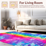 Ultra Soft Area Rug, Non Slip, Stain Resistant, Washable Area Rugs for Living Room, Bedroom, Charming Soft Color Splash Pattern(Purple)