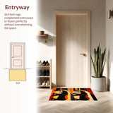 Ultra Soft Area Rug, Non Slip, Stain Resistant, Washable Area Rugs for Living Room, Bedroom, Striking Sunset Gradient Motif(Brown)