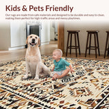 Ultra Soft Area Rug, Non Slip, Stain Resistant, Washable Area Rugs for Living Room, Bedroom, Luxurious Abstract Floral Touch(Beige)