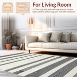 Minimalist Cream and Black Stripes(Black)