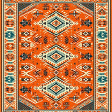Ultra Soft Area Rug, Non Slip, Stain Resistant, Washable Area Rugs for Living Room, Bedroom, Quirky Half Circle Color Splash(Orange)