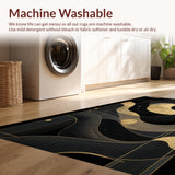 Ultra Soft Area Rug, Non Slip, Stain Resistant, Washable Area Rugs for Living Room, Bedroom, Sophisticated Metallic Minimalist Look(Gold)