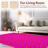 Ultra Soft Area Rug, Non Slip, Stain Resistant, Washable Area Rugs for Living Room, Bedroom, Cute Cartoonish Wildlife Fantasy(Pink)