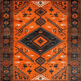 Ultra Soft Area Rug, Non Slip, Stain Resistant, Washable Area Rugs for Living Room, Bedroom, Elegant Earth Tones Design(Orange)