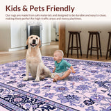 Ultra Soft Area Rug, Non Slip, Stain Resistant, Washable Area Rugs for Living Room, Bedroom, Vintage Pink Kids Playroom Non-Slip Carpet(Pink)