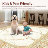 Ultra Soft Area Rug, Non Slip, Stain Resistant, Washable Area Rugs for Living Room, Bedroom, Marble Inspired Bathroom Area Beige(White)