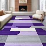 Ultra Soft Area Rug, Non Slip, Stain Resistant, Washable Area Rugs for Living Room, Bedroom, Luxurious Textured Linear Elements(Purple)