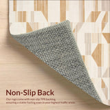 Geometric Abstract Shaped Beige Cream Non Shedding Pet Friendly Area(Beige)