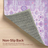 Ultra Soft Area Rug, Non Slip, Stain Resistant, Washable Area Rugs for Living Room, Bedroom, Soft Lavender Boho Area Rug(Pink)