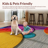 Ultra Soft Area Rug, Non Slip, Stain Resistant, Washable Area Rugs for Living Room, Bedroom, Trendy Round Playroom Carpet for Kids(Red)