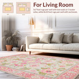 Ultra Soft Area Rug, Non Slip, Stain Resistant, Washable Area Rugs for Living Room, Bedroom, Soft Pink Abstract Motif(Pink)