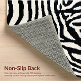 Ultra Soft Area Rug, Non Slip, Stain Resistant, Washable Area Rugs for Living Room, Bedroom, Black White Zebra Print Farmhouse Laundry Rug(Black)