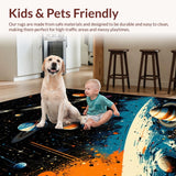 Ultra Soft Area Rug, Non Slip, Stain Resistant, Washable Area Rugs for Living Room, Bedroom, Educational Stellar Map Illustration(Blue)