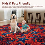 Ultra Soft Area Rug, Non Slip, Stain Resistant, Washable Area Rugs for Living Room, Bedroom, Vintage Texas Flag Bathroom Non-Slip Rug(Red)