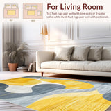 Ultra Soft Area Rug, Non Slip, Stain Resistant, Washable Area Rugs for Living Room, Bedroom, Contemporary Vibrant Patterned Surface(Yellow)