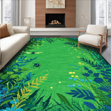 Ultra Soft Area Rug, Non Slip, Stain Resistant, Washable Area Rugs for Living Room, Bedroom, Vibrant Eclectic Insect Design(Green)