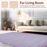 Ultra Soft Area Rug, Non Slip, Stain Resistant, Washable Area Rugs for Living Room, Bedroom, Reverse Card Rug Witty Whimsical Lavender Shaped Carpet(Purple)
