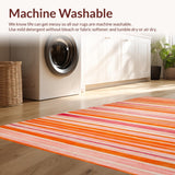 Ultra Soft Area Rug, Non Slip, Stain Resistant, Washable Area Rugs for Living Room, Bedroom, Dynamic Abstract Design with Flair(Orange)