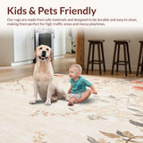 Ultra Soft Area Rug, Non Slip, Stain Resistant, Washable Area Rugs for Living Room, Bedroom, Garden Vista Area Beige Floral for Serene Spaces(Beige)